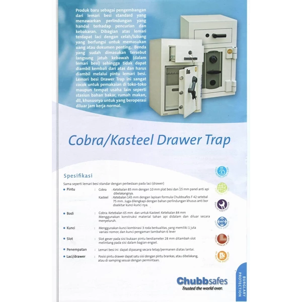Brankas Chubb Safes type Kasteel Drawer Trap