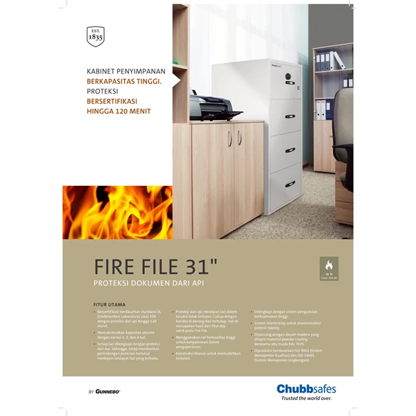 Brankas Dokumen Lemari Besi Chubb Safes Type Fire File 31